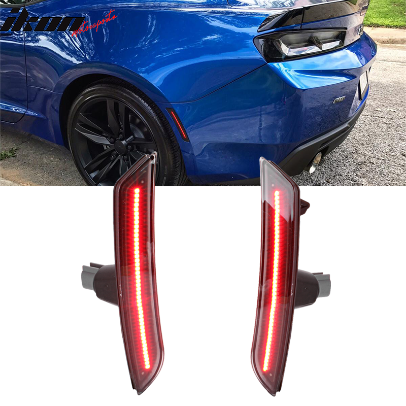 2016-2023 Chevy Camaro Black Housing Red Lights Rear Side Marker Light