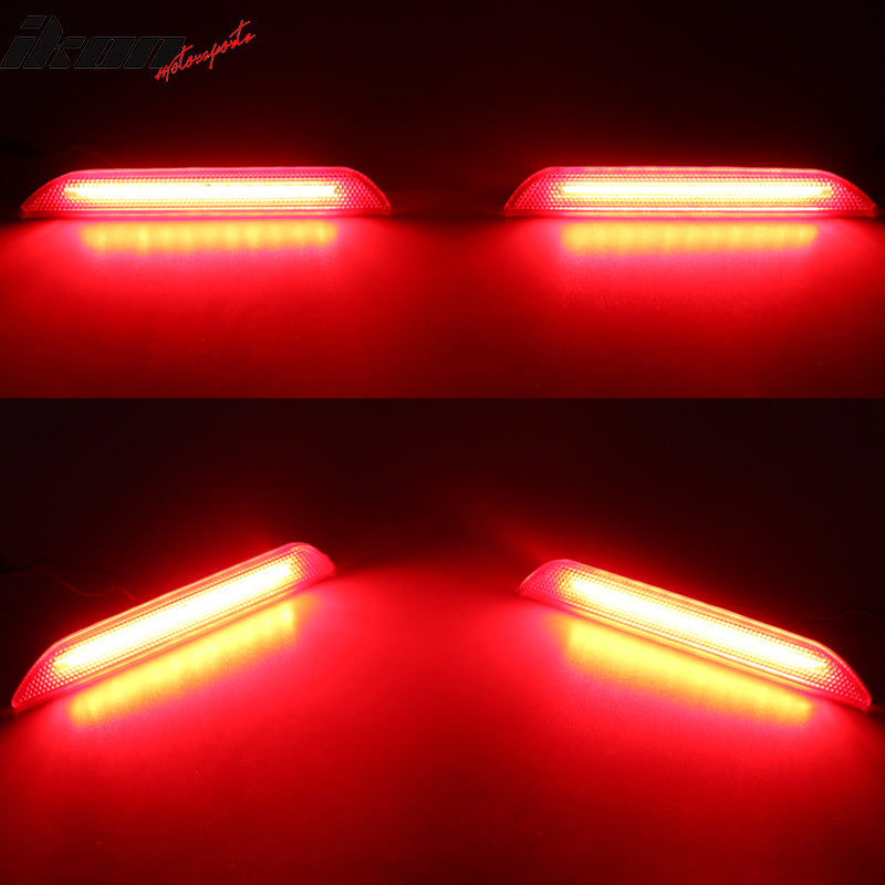Fits 15-17 Ford Mustang 2Dr Rear Side Marker LED Lights Lamps Reflectors Pairs