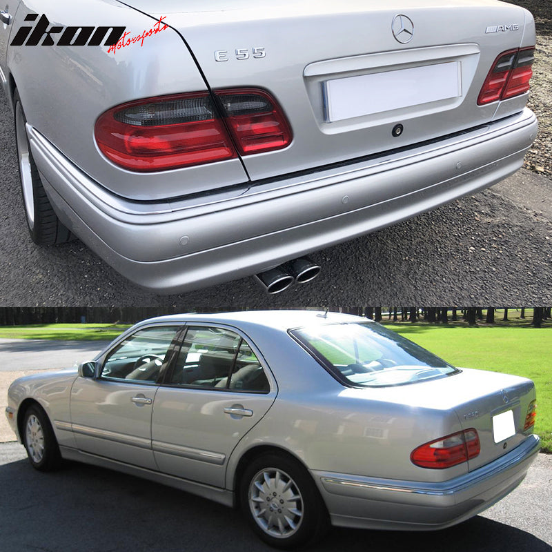 IKON MOTORSPORTS Compatible With 1996-2002 Mercedes Benz W210 E-Class Red Clear Tail Lights