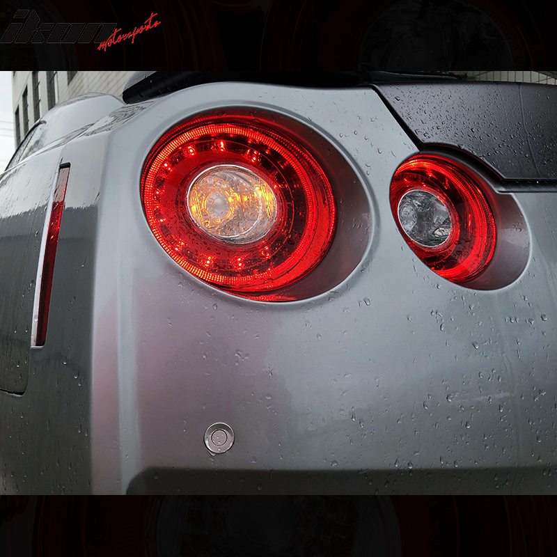 Fits 09-22 Nissan R35 GTR Red LED Tail Lights Upgrade 09-16 to 17+ Brake Lamps