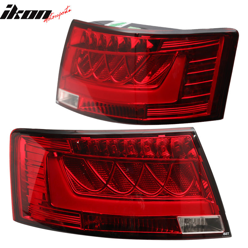 Fits 05-08 Audi A6 S6 Rear Tail Light Lamp Housing Red Clear Lens Pair