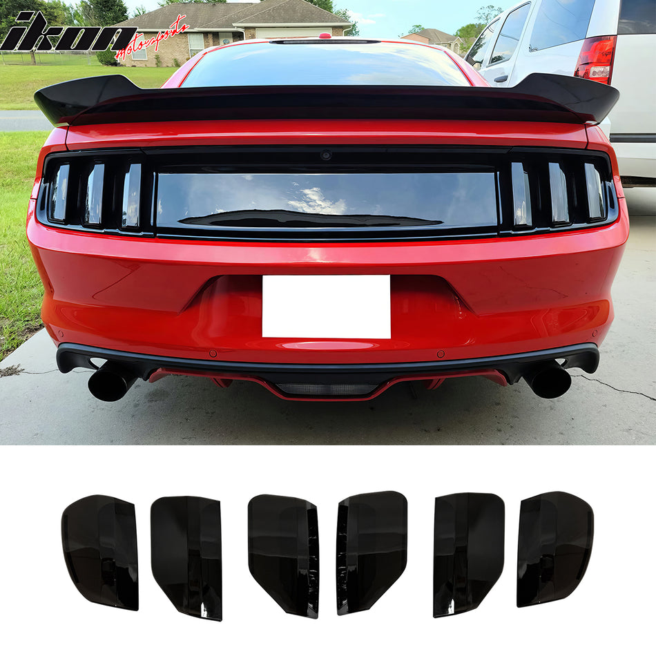 2015-2017 Ford Mustang Smoke Black Rear Tail Lamp Cover Guard Trim PC 6PCS Set