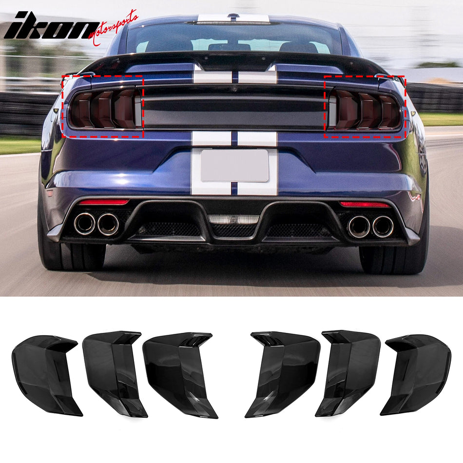 2018-2023 Ford Mustang Smoke Black Rear Tail Lamp Cover Guard Trim PC 6PCS Set