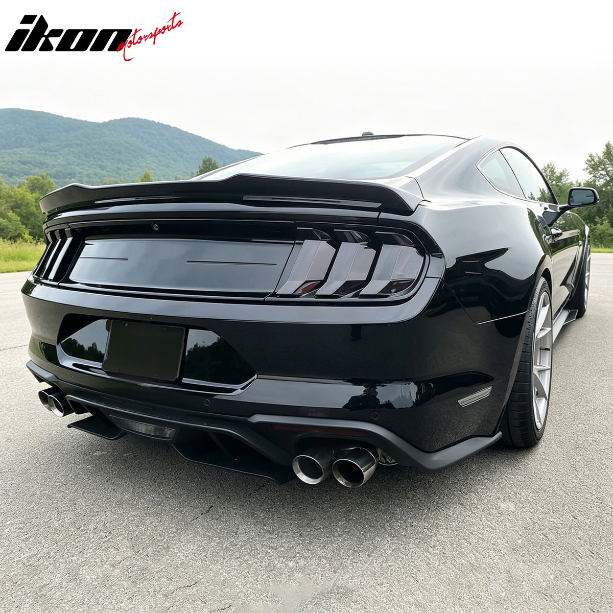 Fit 2018-2023 Ford Mustang Tail Lamp Cover Guard Trim Smoke Black ABS 6PCS
