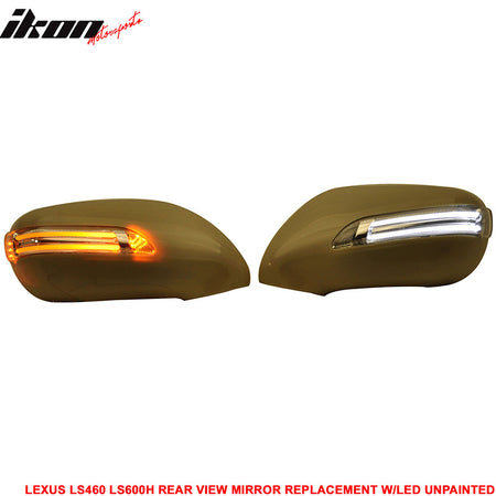 Compatible With 2006-2009 Lexus LS460 2007-2009 LS600H Side Mirror Outer Shell Replacement & CCFL