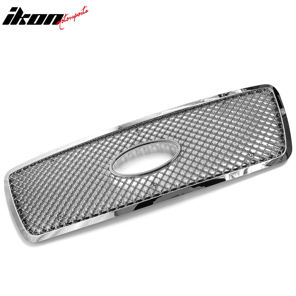2004-2008 Ford F-150 Front Bumper Hood Grille Grill Cover Chrome Mesh Style