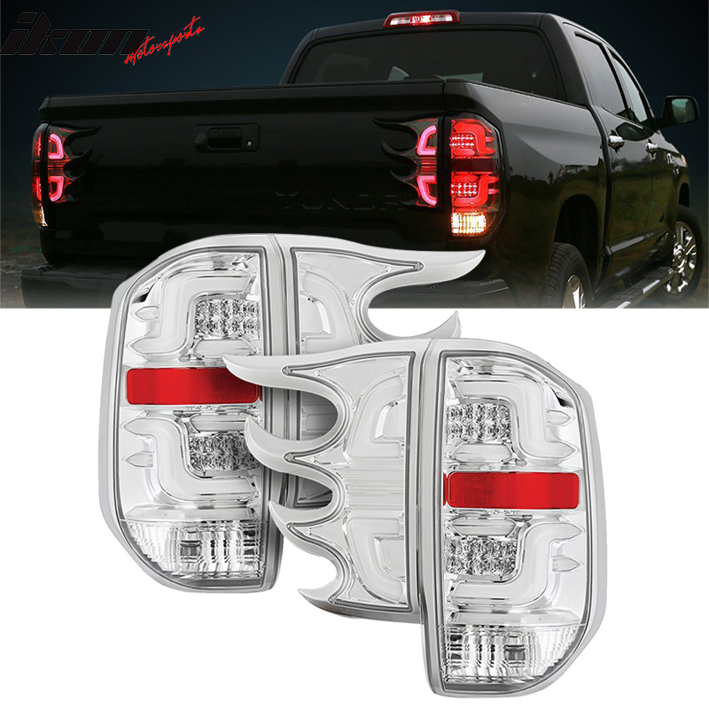 2014-2016 Toyota Tundra Clear Lens Chrome Housing LED Tail lights