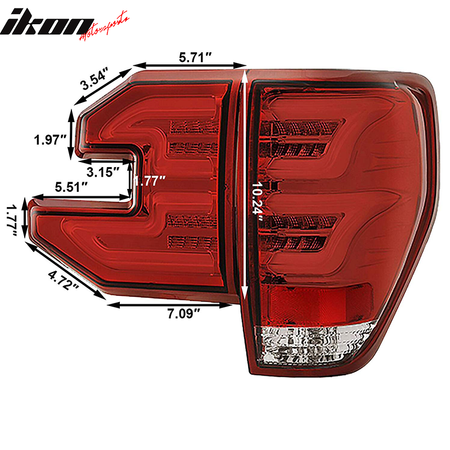 Fits 09-14 Ford F150 Sequential LED Tail Lights Red Lens Clear Housing