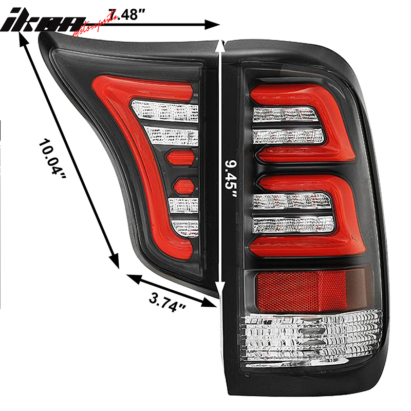 1999-2016 Ford F250-F550 Clear Lens Black Housing LED Tail Lights