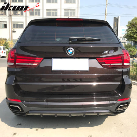 Front Rear Kits Compatible With 2014-2017 BMW F15 X5, MP Style PP Black S/S Chrome Aerodynamics components Muffler Tips Bodykit by IKON MOTORSPORTS, 2013 2014 2015 2016