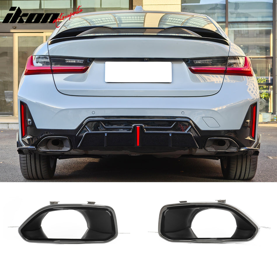 2019-2026 BMW G20 3-Series M340i & M340i xDrive Rear Bumper Exhaust Tail Pipe Finishers Muffler Tips Aluminum Black