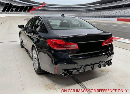Fits 17-20 BMW G30 Rear Diffuser M5 M-Perfermance Style + Black Quad Exhaust