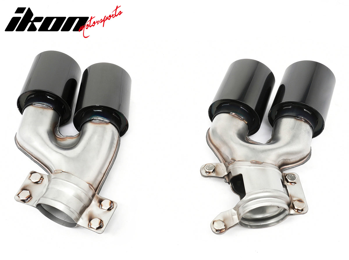 Fits 17-20 BMW G30 Carbon Fiber Print Rear Diffuser MP Style+ Black Quad Exhaust