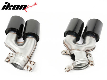 Fits 17-20 BMW G30 Carbon Fiber Print Rear Diffuser MP Style+ Black Quad Exhaust