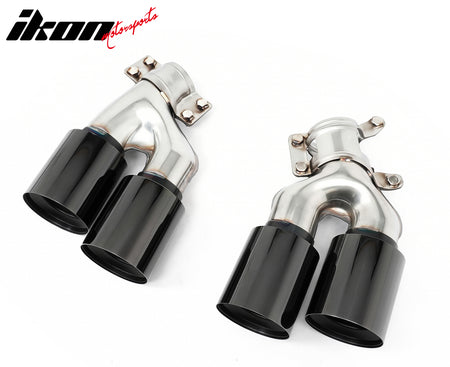 Fits 17-20 BMW G30 Competition Style Rear Diffuser CF Print + Black Exhaust Tip