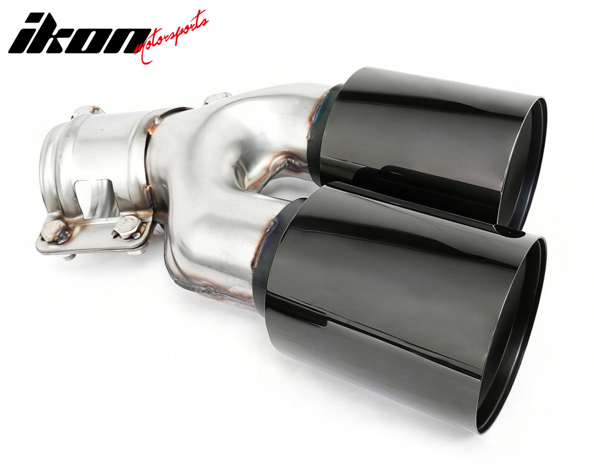 Fits 17-20 BMW G30 5 Series CS Style Rear Diffuser w/ LED + Black Quad Exhaust