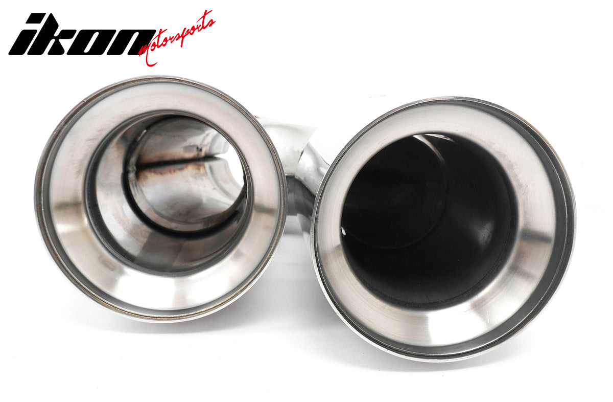 For 17-20 BMW G30 Competition Style Gloss Black Rear Diffuser Silver Exhaust Tip