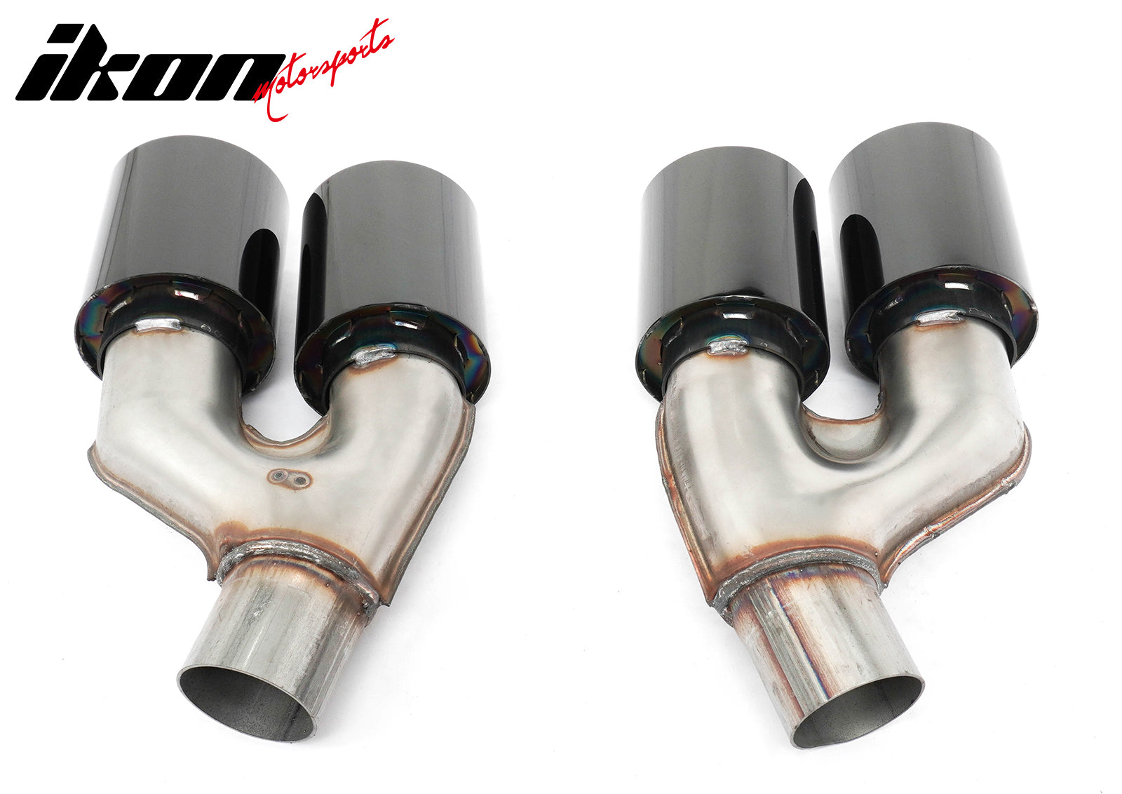 Fits 21-23 BMW 5 Series G30 LCI M5 Style Stainless Steel Quad Exhaust Tips Black