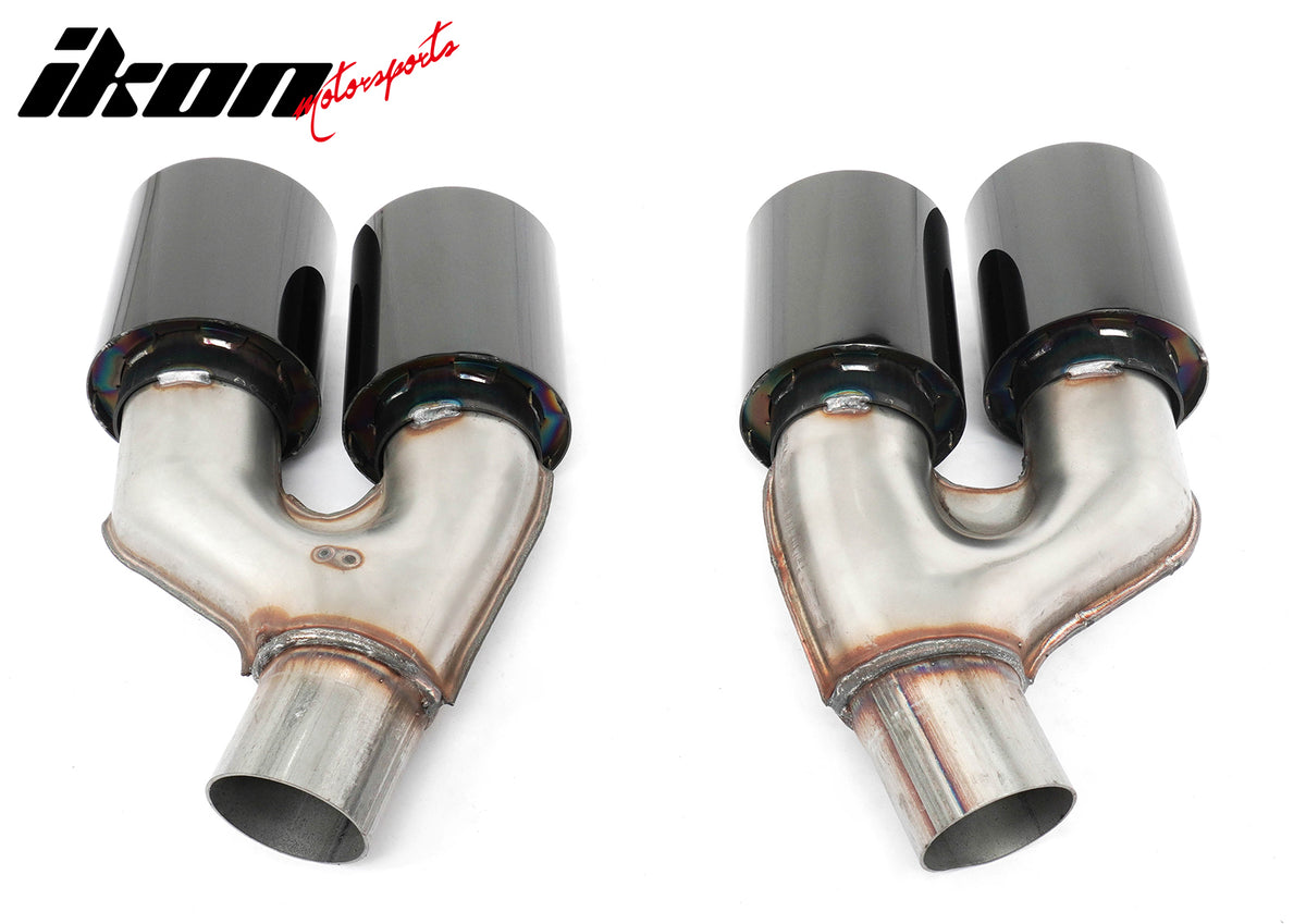 Fits 21-23 BMW G30 Competition Style Rear Diffuser CF Print + Black Exhaust Tip