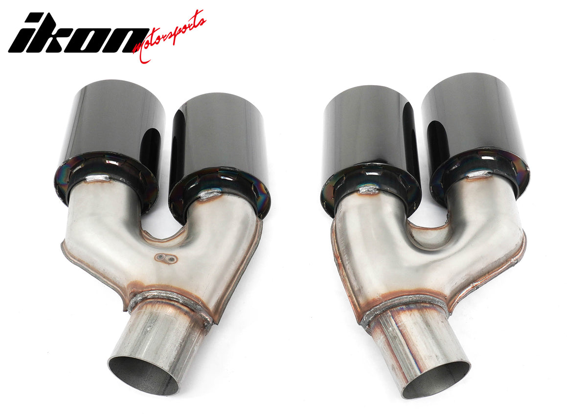 Fits 21-23 BMW 5 Series G30 LCI M5 Style Stainless Steel Quad Exhaust Tips Black