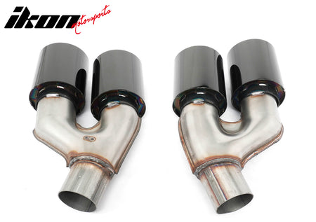 Fits 21-23 BMW 5 Series G30 LCI M5 Style Stainless Steel Quad Exhaust Tips Black