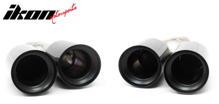 Fits 21-23 BMW 5 Series G30 LCI M5 Style Stainless Steel Quad Exhaust Tips Black