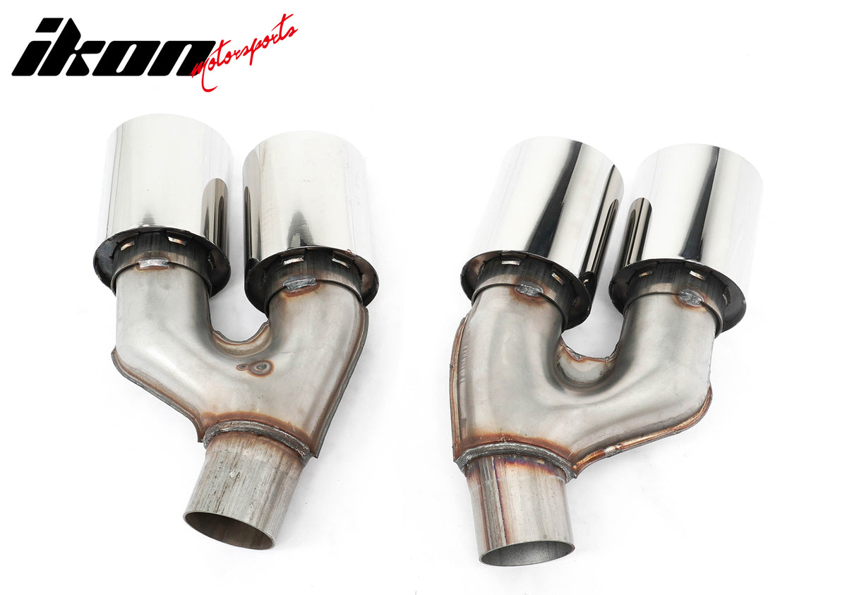 Fits 21-23 BMW 5 Series G30 M5 Style Stainless Steel Quad Exhaust Tips Silver