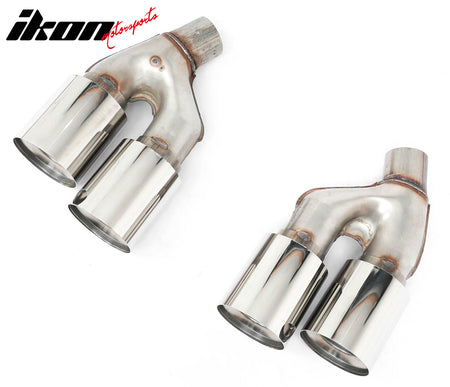 Fits 21-23 BMW 5 Series G30 M5 Style Stainless Steel Quad Exhaust Tips Silver