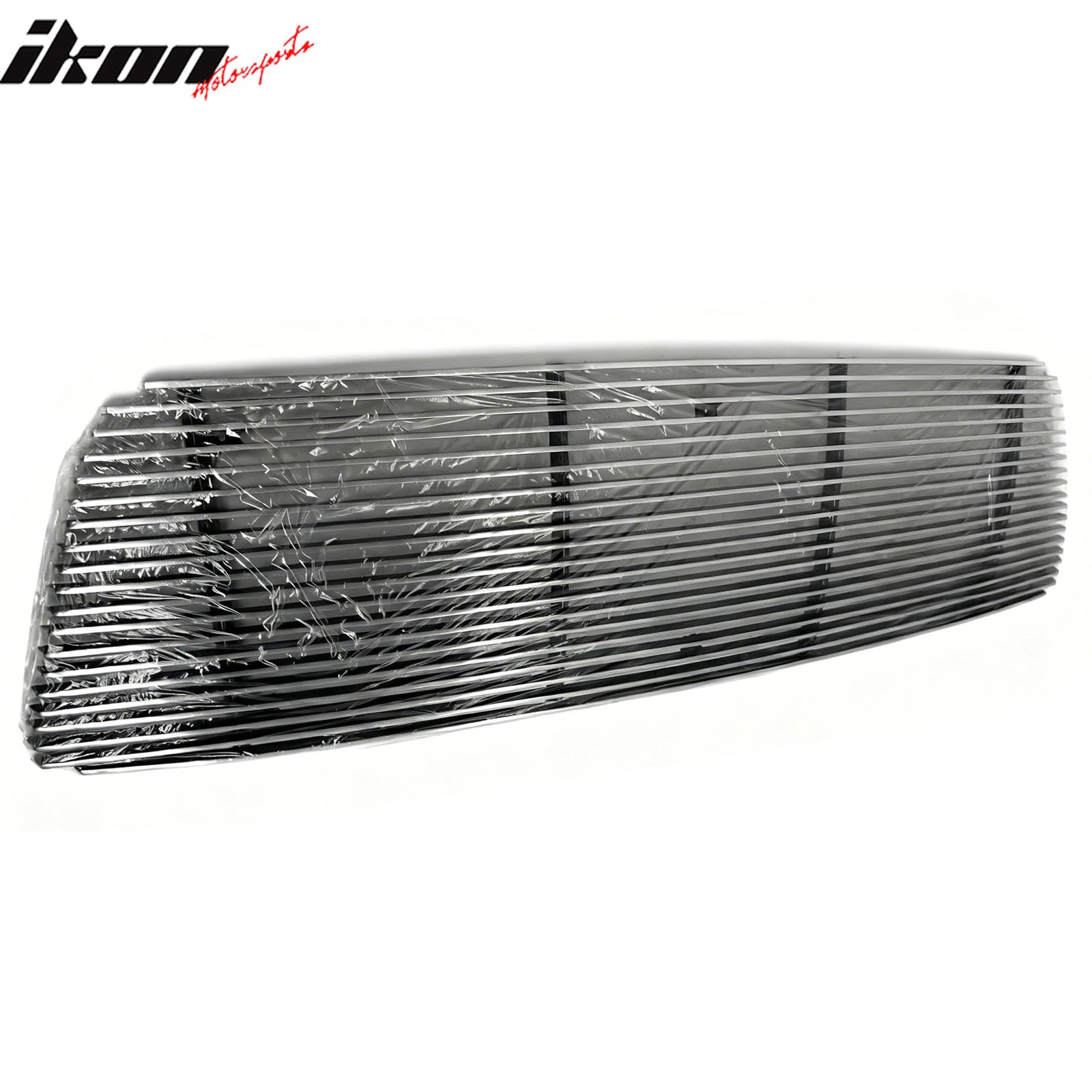 IKON MOTORSPORTS Front Upper Insert Grille, Compatible with 2004-2008 Ford F-150, Billet Style Chrome Replacement Front Bumper Hood Grill 1PC
