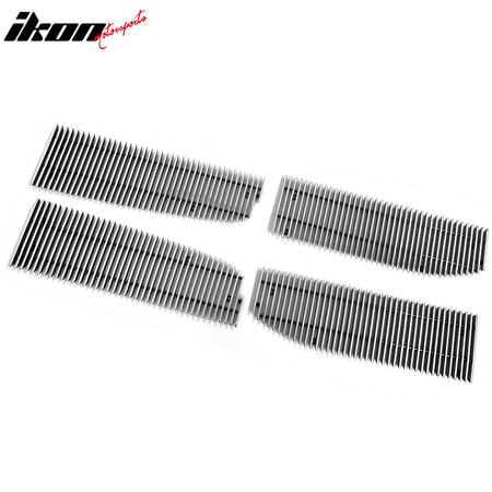 IKON MOTORSPORTS Front Bumper Grille, Compatible with 2006-2008 Dodge Ram 1500 & 2006-2009 Dodge Ram 2500/3500, Chrome Aluminum Vertical Style Replacement Front Bumper Grill Assembly, 4PCS