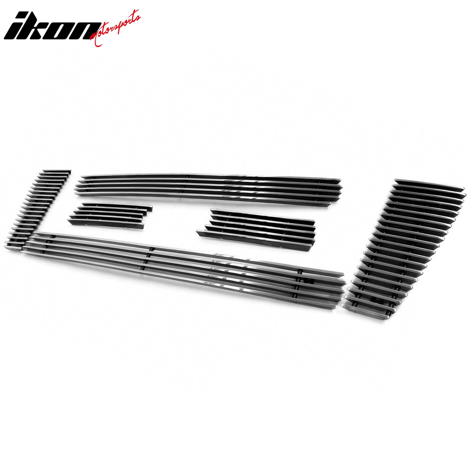 IKON MOTORSPORTS Front Upper Grille Insert, Compatible with 2004-2008 Ford F-150 F150, Chrome Replacement Front Bumper Hood Billet Grill Grille Assembly, 6PCS