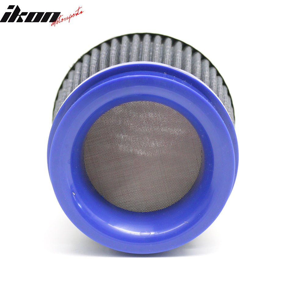 Universal 3" 76mm High Flow Inlet Dry Filter Cold Air Intake Cone Replacement Blue