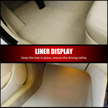 Fits 12-17 Toyota Camry Floor Mats Nylon Beige Non-Slip Auto Carpets 4Pcs Set