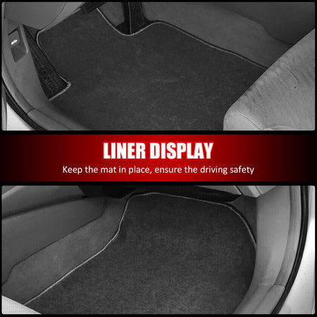 Fits 08-12 Honda Accord Floor Mats Carpet Front & Rear Gray 4PC - Nylon