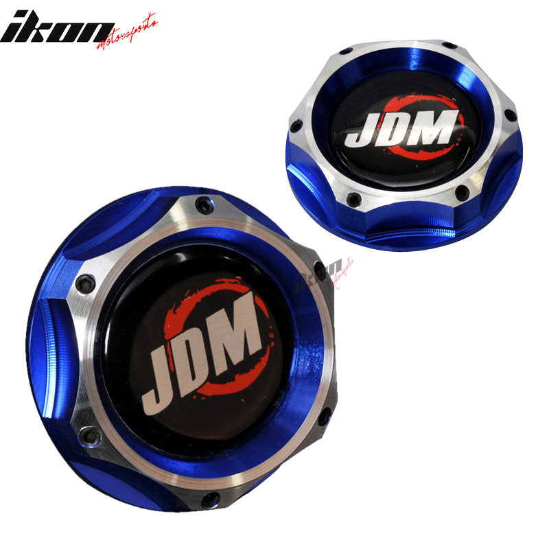 JDM Engine Oil Filler Tank Cap Blue Chrome 2 Tone Twist Compatible With Acura Civic