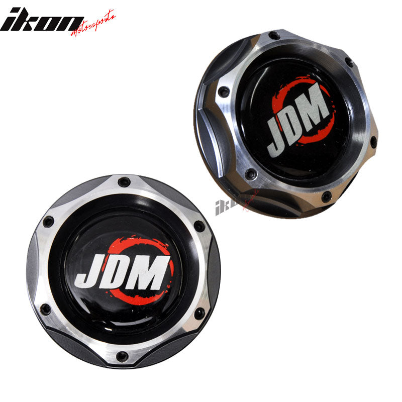 JDM Engine Oil Filler Tank Cap Gunmetal Chrome 2 Tone Twist Compatible With Acura RSX Honda