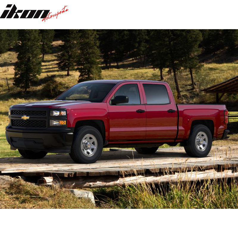 Compatible With 2014-2015 Chevy Silverado B Style Black Front Bumper Hood Grille + Emblem