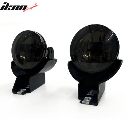 IKON MOTORSPORTS Fog Lights, Compatible with 1997-2000 Dodge Dakota, Smoke Lens Front Bumper Driving Fog Lamp, Pair