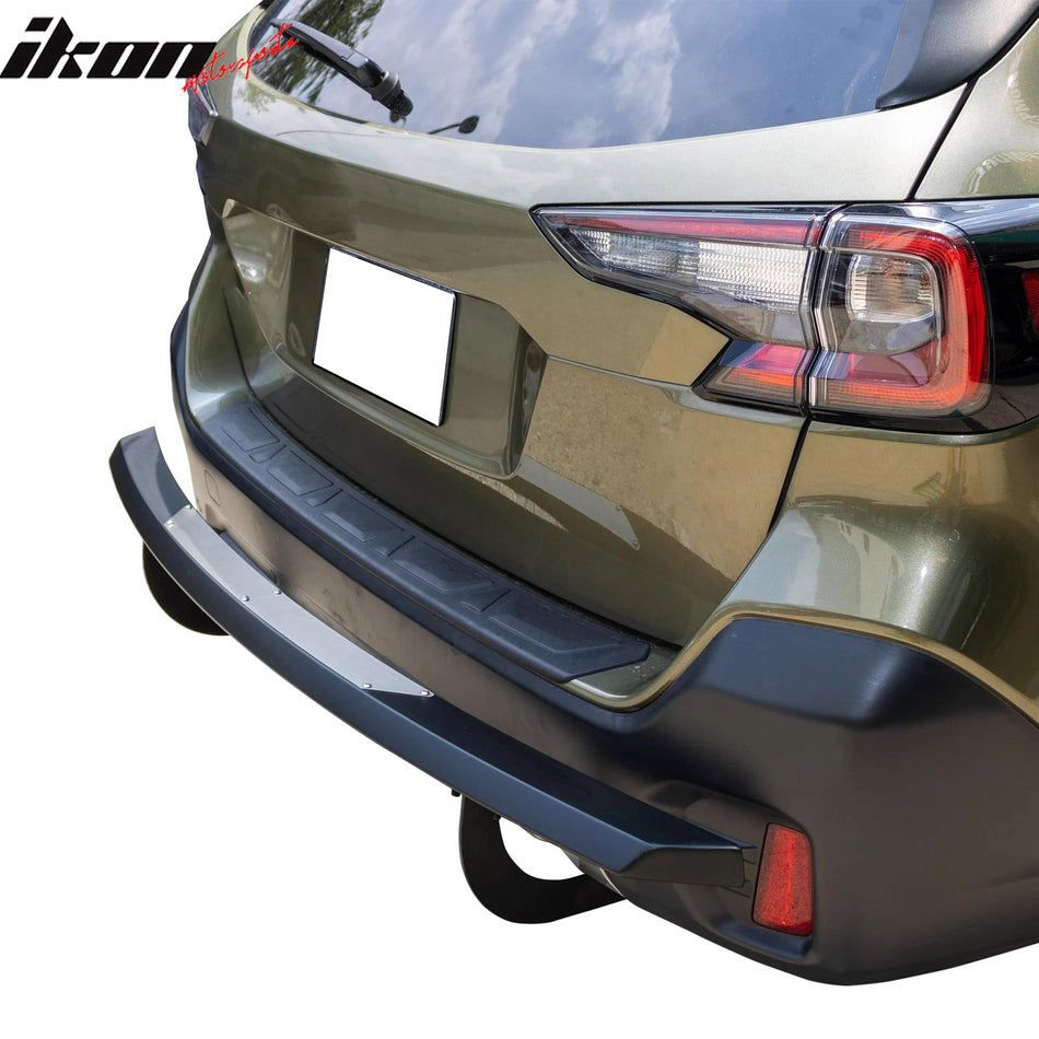 IKON MOTORSPORTS Rear Bumper Guard, Compatible with 2020-2025 Subaru Outback, OE Style Black PP Polypropylene Anti-Scratch Self-Adhesive Trunk Guard Sill Cover Protector Exterior Accessories