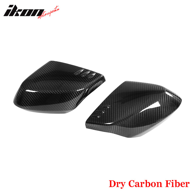 For 20-25 Chevy Corvette C8 Dry Carbon Fiber Gloss Black Rear View Mirror Covers