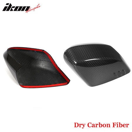 For 20-25 Chevy Corvette C8 Dry Carbon Fiber Gloss Black Rear View Mirror Covers