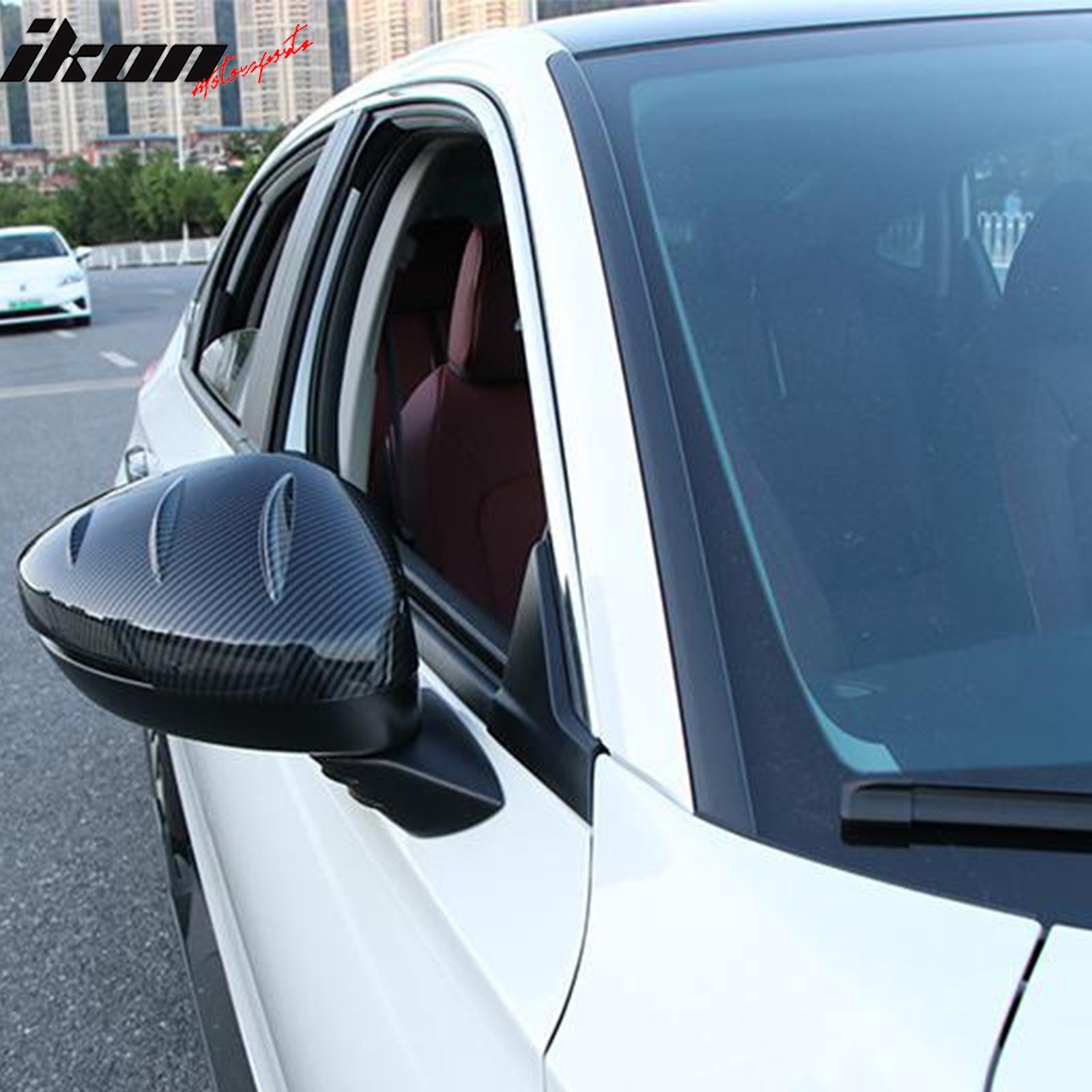 Fits 22-26 Civic Touring Type R JDM Rear View Mirror Covers Carbon Fiber Print