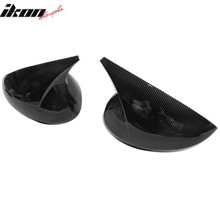 IKON MOTORSPORTS, Mirror Cover Compatible With 2022-2023 Honda Civic Sedan & Hatchback 4-Door, Horns Style ABS Plastic Rear View Side Mirror Cover Cap Trim 2PCS