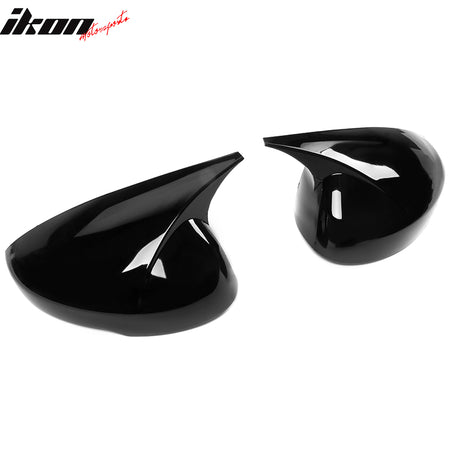 IKON MOTORSPORTS, Mirror Cover Compatible With 2022-2023 Honda Civic Sedan & Hatchback 4-Door, Horns Style ABS Plastic Rear View Side Mirror Cover Cap Trim 2PCS