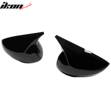 IKON MOTORSPORTS, Mirror Cover Compatible With 2022-2023 Honda Civic Sedan & Hatchback 4-Door, Horns Style ABS Plastic Rear View Side Mirror Cover Cap Trim 2PCS