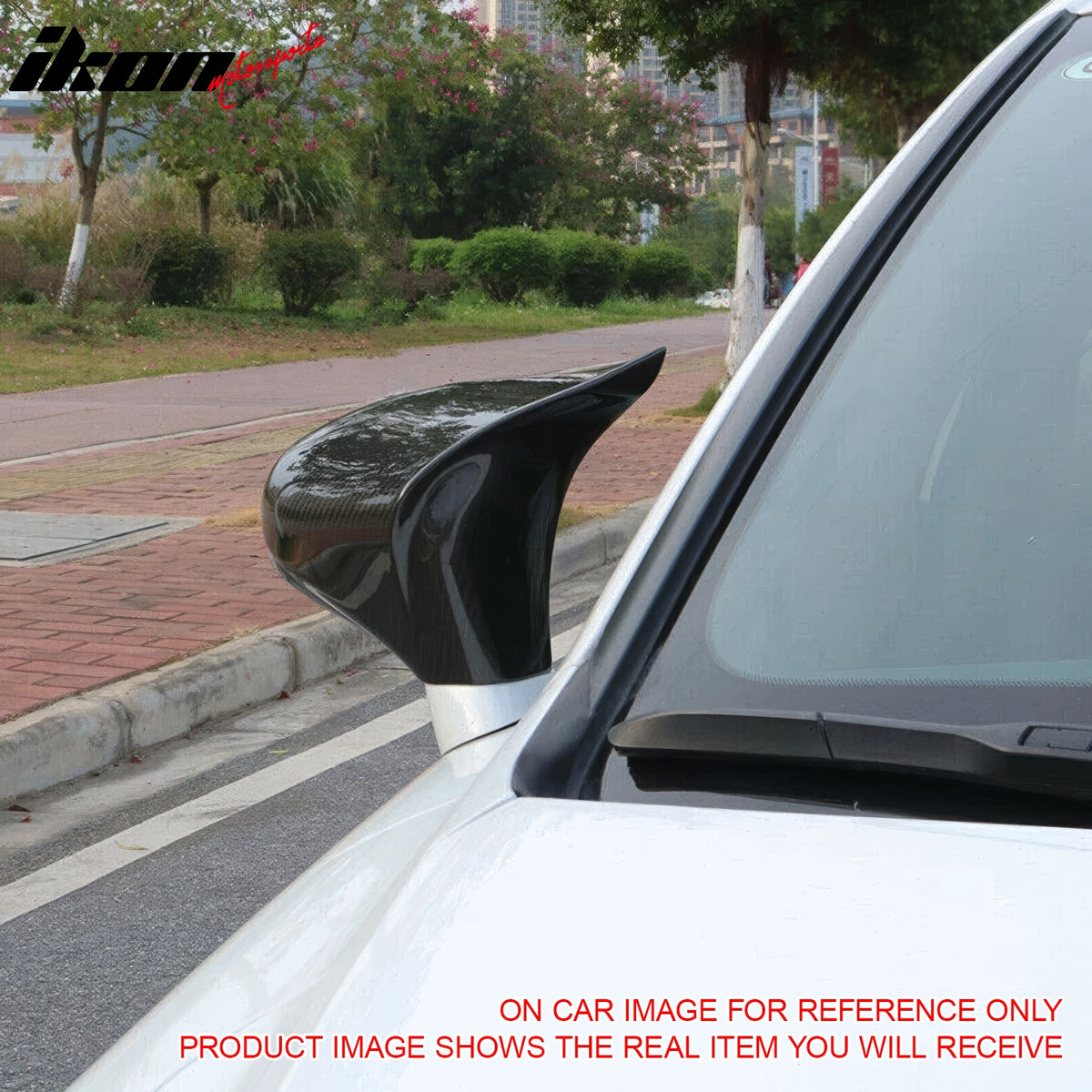 IKON MOTORSPORTS Mirror Cover, Compatible with 2014-2020 Lexus IS Sedan, M Style Gloss Black ABS Add-On Mirror Protector Cap, 2PCS