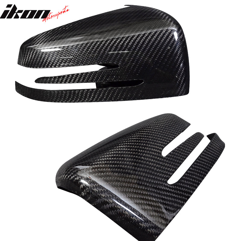 For 10-14 Benz E Class Side View Mirror Trim Overlay - Matte Carbon Fiber