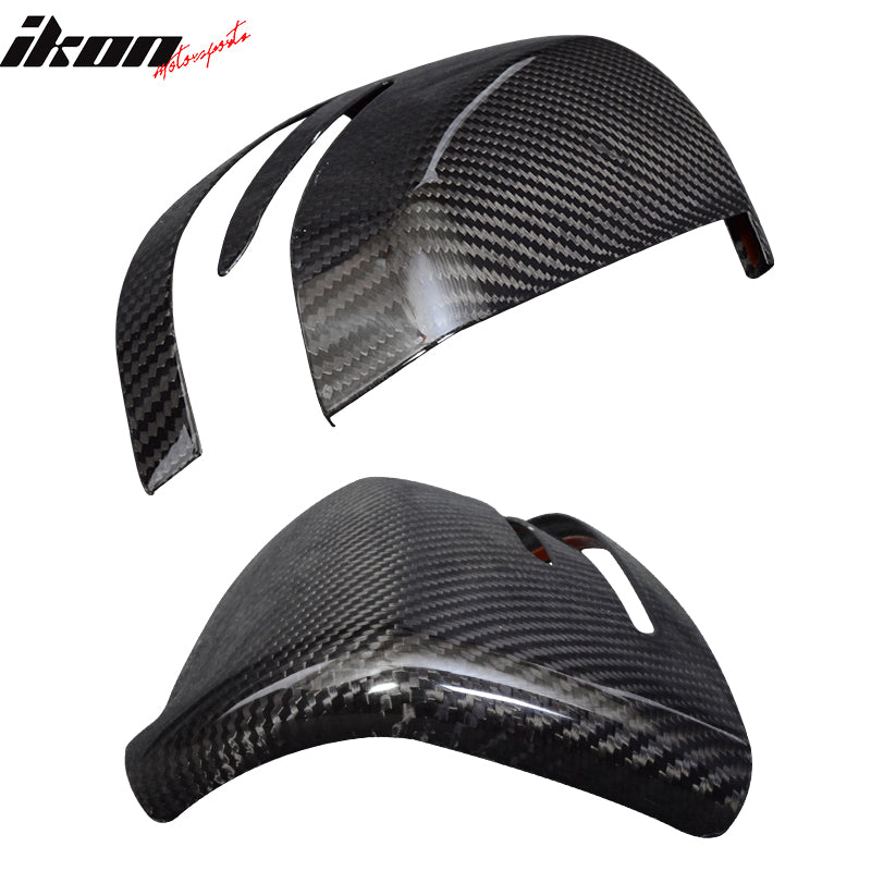 For 10-14 Benz E Class Side View Mirror Trim Overlay - Matte Carbon Fiber