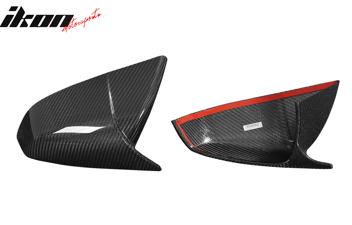 For 21-23 Tesla Model S 4DR Dry Carbon Fiber Gloss Black Rear View Mirror Covers