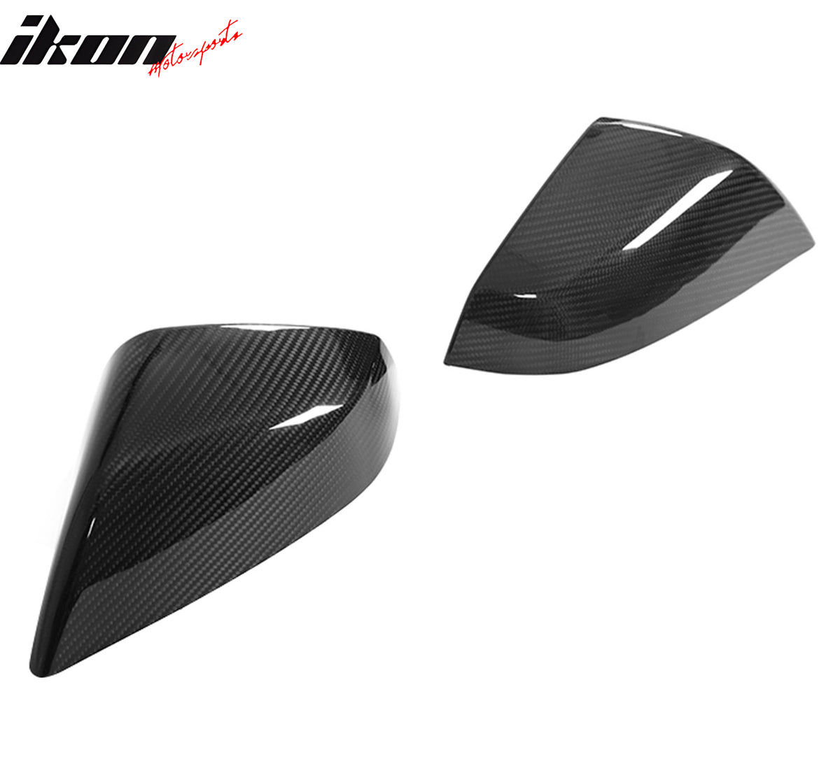 Dry Carbon Fiber For 21-23 Tesla Model S OE Gloss Black Rear View Mirror Covers